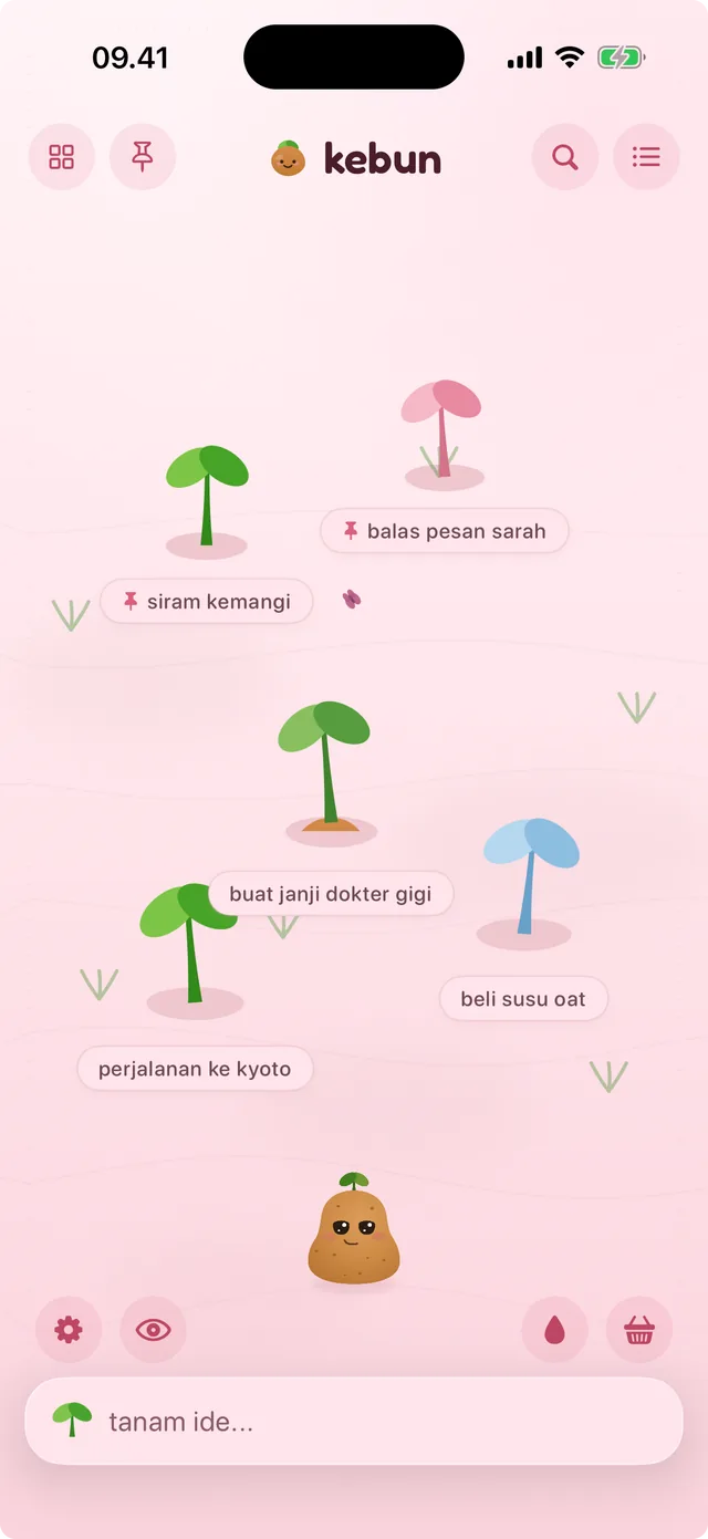 spudnote dengan tema stroberi